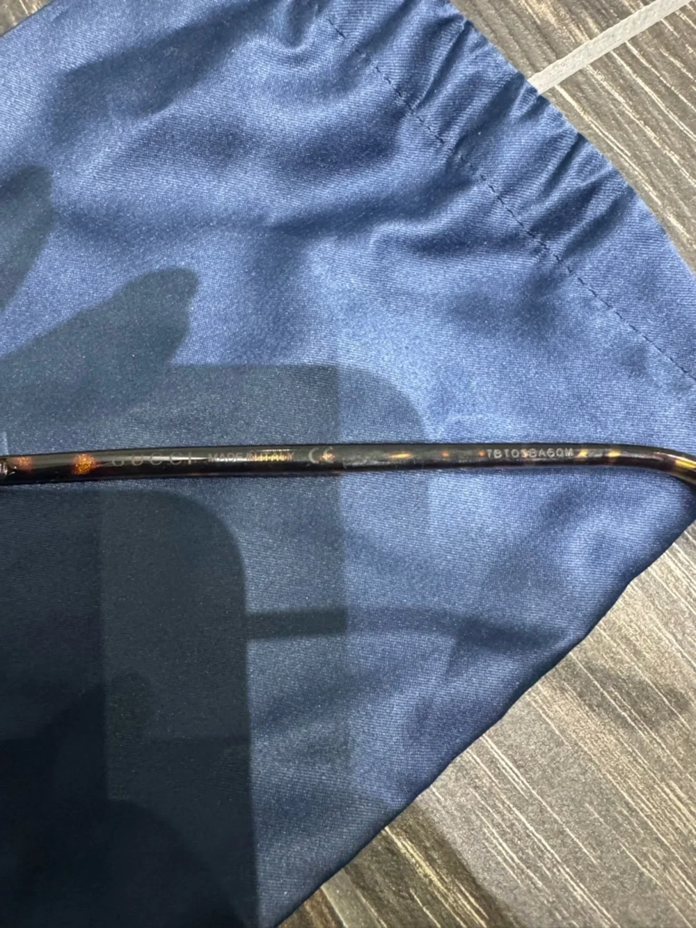 Gucci Tortoiseshell Sunglasses with Navy Velvet Case